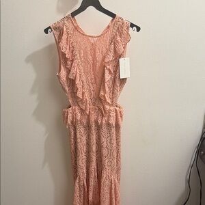foxiedox Peach Lace Backless Dress